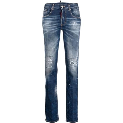 Dsquared2 jeans skinny con effetto schiarito - blu