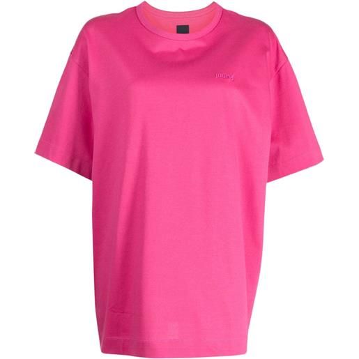Juun.J t-shirt compliqué con ricamo - rosa