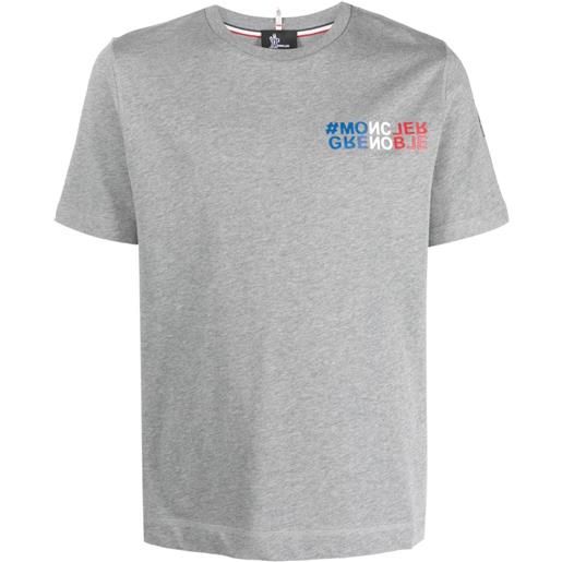 Moncler Grenoble t-shirt mountain con stampa - grigio