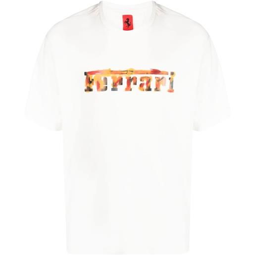 Ferrari t-shirt con logo - bianco