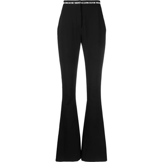 Versace Jeans Couture pantaloni svasati con banda logo - nero