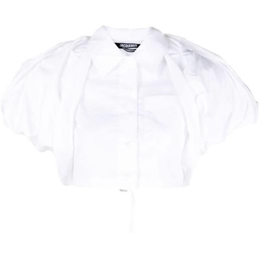Jacquemus camicia la chemise pavane crop - bianco