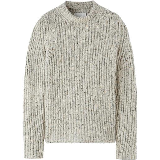 Jil Sander maglione girocollo con dettaglio a contrasto - grigio