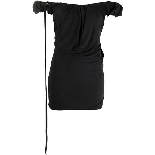 Jacquemus abito la robe bahia corto drappeggiato - nero