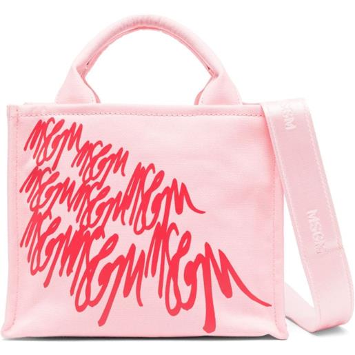 MSGM borsa tote con stampa - rosa