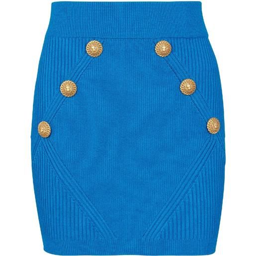 Balmain minigonna con bottoni - blu