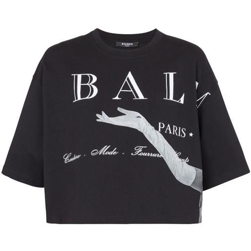 Balmain t-shirt con stampa jolie-madame - nero