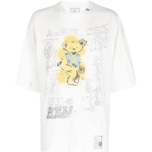Maison Mihara Yasuhiro t-shirt con effetto vissuto - bianco