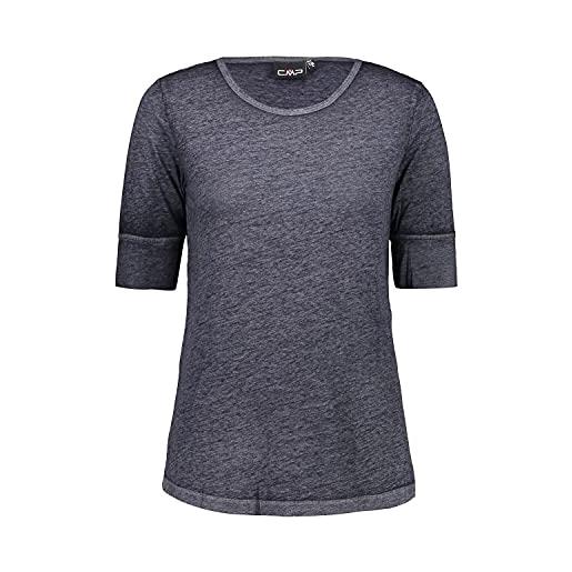 CMP maglia sportswear a mezze maniche in cotone burn out jersey, t-shirt donna, navy, 48