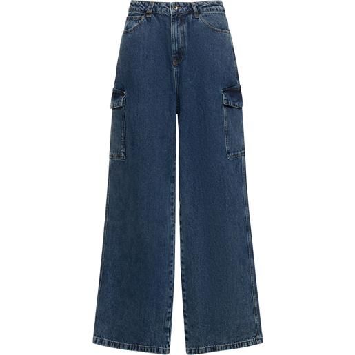 FLÂN jeans cargo larghi in denim di cotone