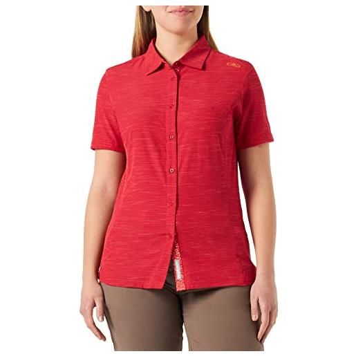 CMP - camicia elasticizzata maniche corte da donna, scarlet, 42