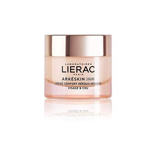 Lierac arkeskin crema viso giorno per la pelle in menopausa, confort riequilibrante con acido ialuronico, formato da 50 ml