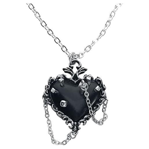 Alchemy Gothic witches heart - collana da donna, colore: argento, peltro