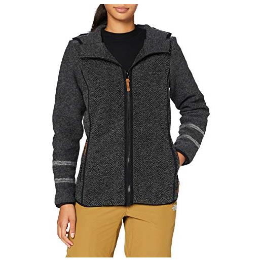 CMP - giacca in lana da donna con cappuccio fisso, antracite mel. , 50