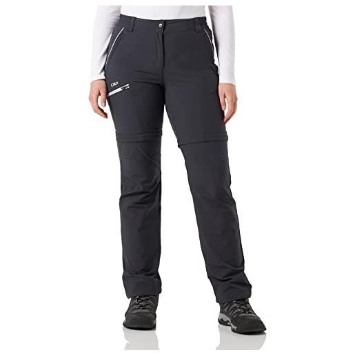 CMP - pantaloni zip off elasticizzati da donna, nero, 48