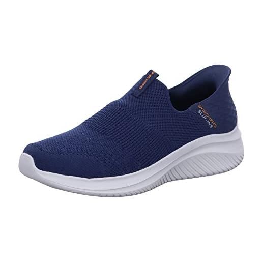 Skechers ultra flex 3.0 smooth step, sneaker uomo, navy knit trim, 46 eu