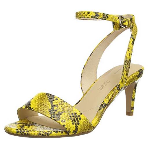 Clarks amali jewel, scarpe con cinturino alla caviglia donna, giallo (yellow snake yellow snake), 37.5 eu