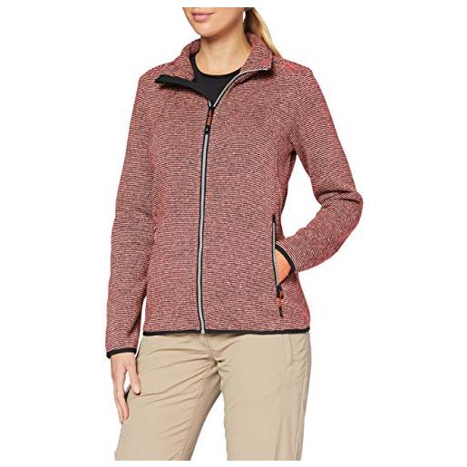 CMP pile knit tech con zip, giacca donna, red fluo-antracite, 54, red fluo-antracite