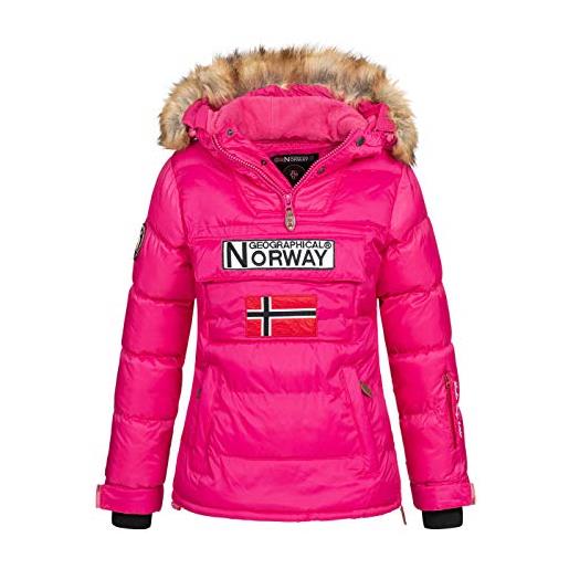 Geographical Norway belancolie lady - parka caldo da donna - cappotto cappuccio pelliccia sintetica - giacca vento invernale - giacca corta fodera calda - regalo da donna (noir, xxl)