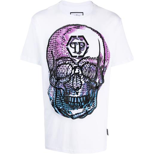 Philipp Plein t-shirt ss skull girocollo - bianco