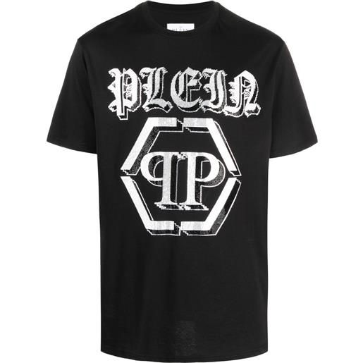 Philipp Plein t-shirt ss chrome girocollo - nero