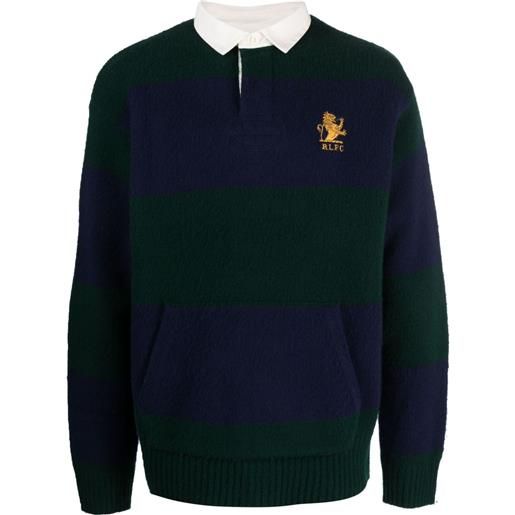 Polo Ralph Lauren maglione a righe con ricamo - verde