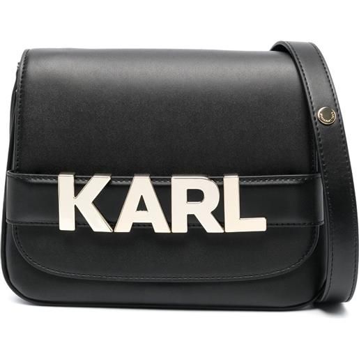 Karl Lagerfeld borsa a tracolla k/letters con applicazione - nero