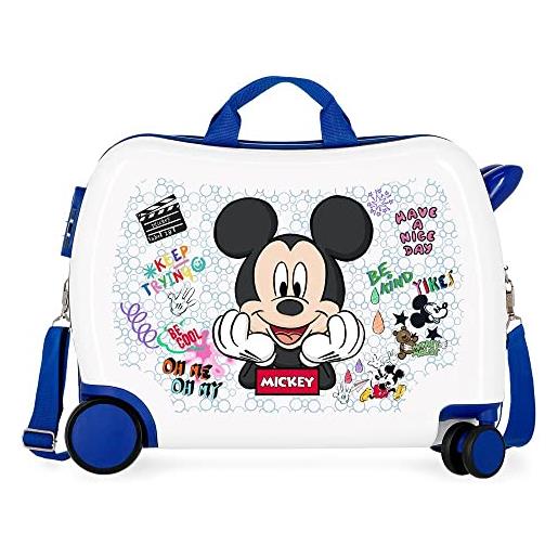 Disney valigia per bambini Disney mickey be cool blue 50x39x20 cm rigida in abs chiusura a combinazione laterale 34l 1,8 kg 4 ruote bagaglio a mano