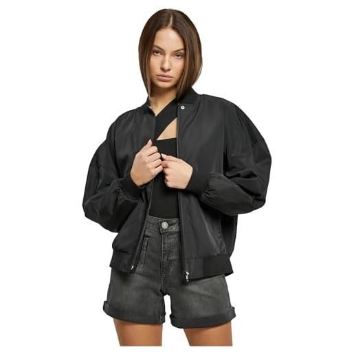 Urban Classics giacca bomber leggera da donna riciclata oversize, nero, s