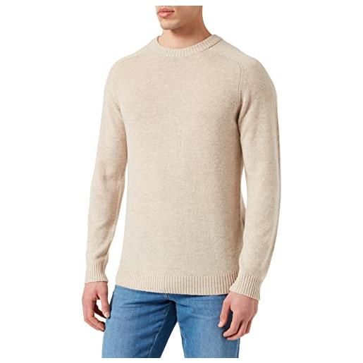 SELECTED HOMME WHITE slhnewcoban lambs wool crew neck w pullover, kelp/dettaglio: osso bianco, m uomo