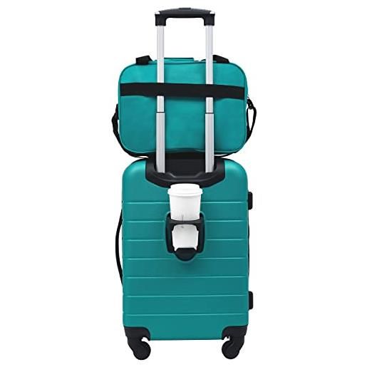 Wrangler set da 3 pezzi smart hardside spinner bagagli con porta di ricarica usb, verde bluastro. , 2 pz