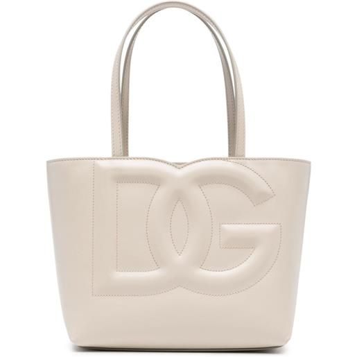 Dolce & Gabbana borsa tote con logo dg piccola - toni neutri