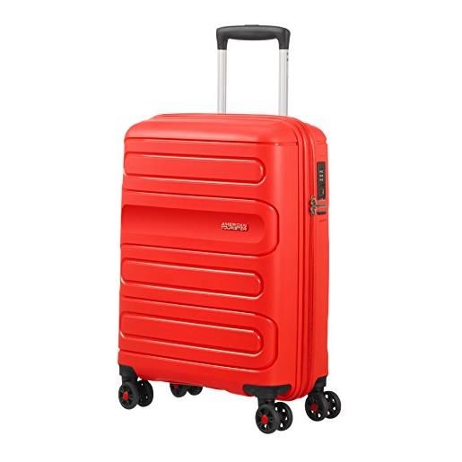 American Tourister sunside spinner 55/20 bagaglio a mano, s (55 cm - 35l), rosso (sunset red)