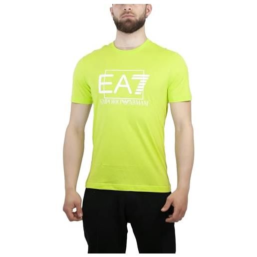Emporio Armani ea7 t-shirt manica corta da uomo visibility in cotone pima - 3rpt81 (s, verde lime)