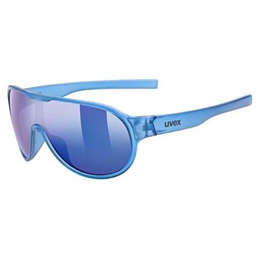 Uvex sportstyle 512, occhiali da sole per bambini, specchiato, incl. Fascia, orange matt/mirror green, one size
