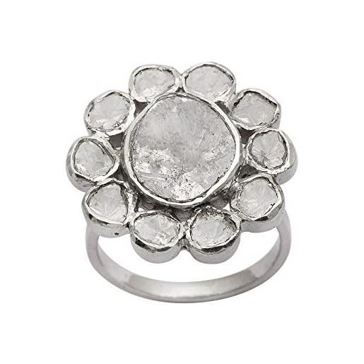 MOONEYE 3.00 ctw natural uncut slice diamond polki 925 sterling silver cocktail solitaire women wedding anello artigianale (16)