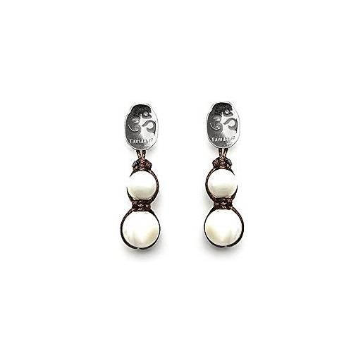 Tamashii orecchini pendente donna Tamashii earrings in legno - perle