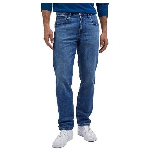 Lee brooklyn straight, jeans uomo, blu (freewheelin), 42w / 34l