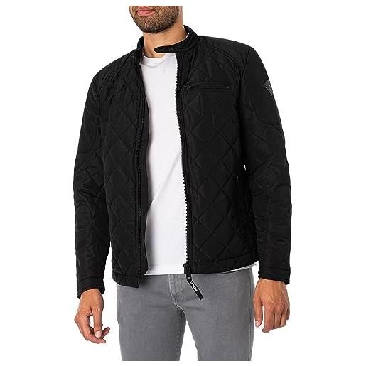 Replay giacca trapuntata da uomo , giacca di transizione senza cappuccio, nera (black 098), xl