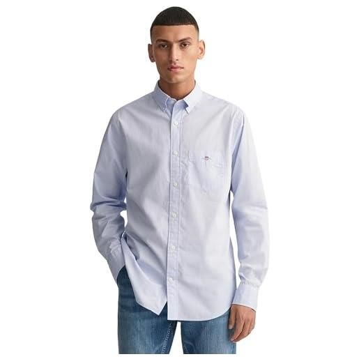 GANT reg poplin ss shirt, camicia elegante uomo, blu ( light blue ), 3xl