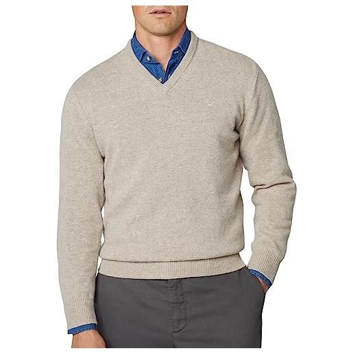 Hackett London collo a v in lana d'agnello pullover, grigio (grigio cenere), 2xl uomo