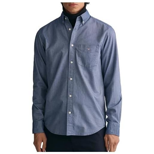 GANT reg oxford shirt, camicia elegante uomo, blu ( persian blue ), xxl