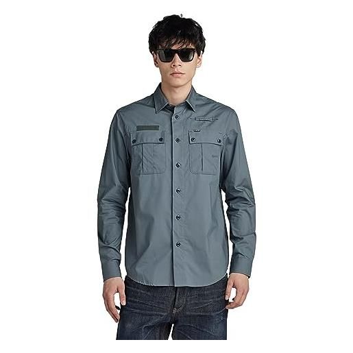 G-STAR RAW men's police regular shirt ls, grigio (axis d23562-4481-5781), s
