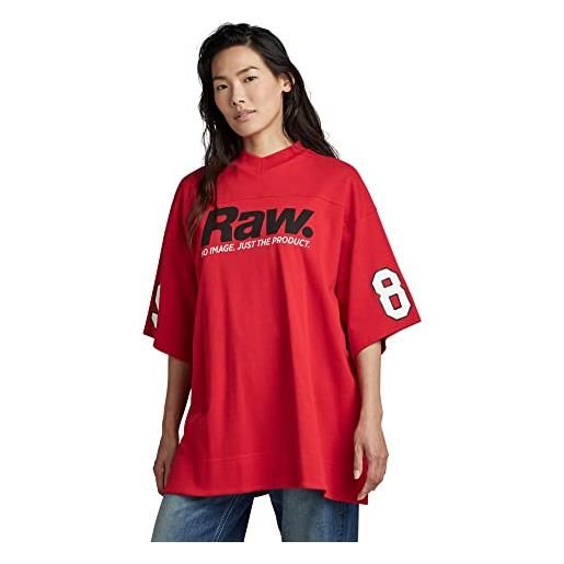 G-STAR RAW women's 5xl raw. Tight mock v-neck top, rosso (acid red d22823-d275-a911), m
