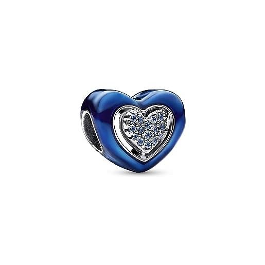 Pandora 792750c01 ciondolo a cuore rotante blu