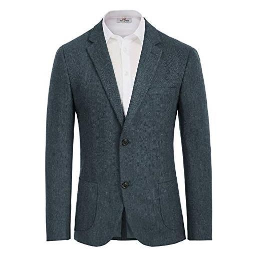 PJ PAUL JONES mens tinta unita blazer giacca su misura lana misto blazer 2 bottoni sport cappotto, nero , s