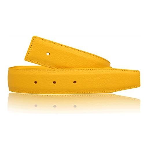 Erdi Ünver cintura gialla double face in vera pelle per uomo e donna cintura gialla spesso 31mm (110 cm)