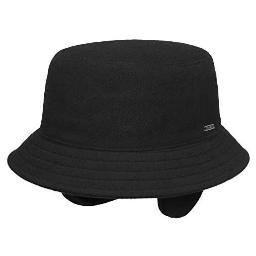 Stetson cappello con paraorecchie midval bucket donna/uomo - da donna uomo di tessuto fodera, fascia in pelle autunno/inverno - xl (60-61 cm) antracite