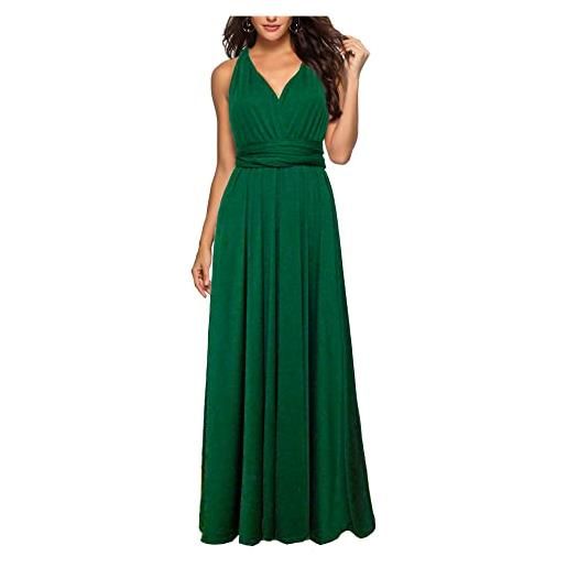 xxxiticat - abito da sera lungo da donna, elegante abito da damigella d'onore, abito da cocktail, per le feste, verde, s