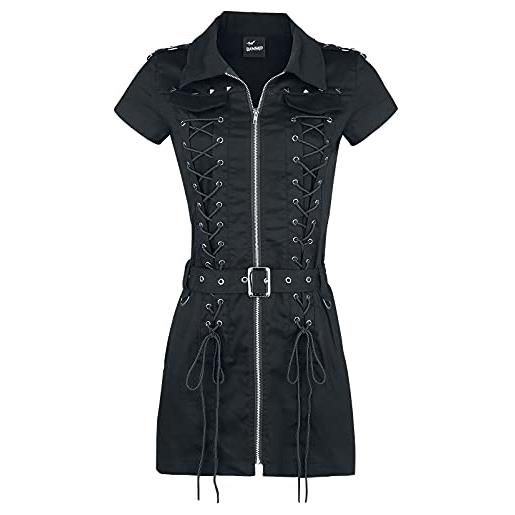 Banned Alternative mod dress donna miniabito nero m 97% cotone, 3% elasthane